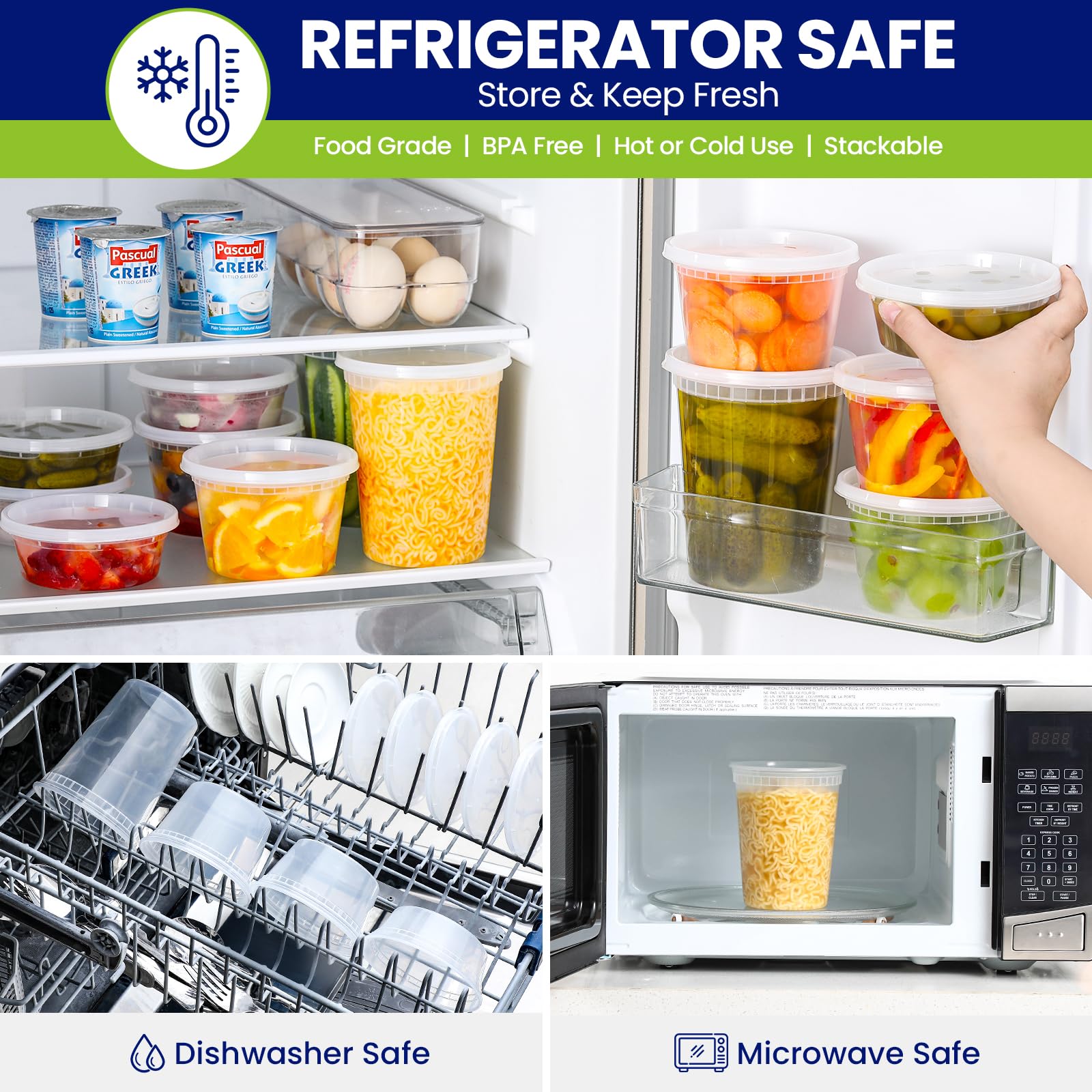 AOZITA microwave-safe deli container for quick meal reheats