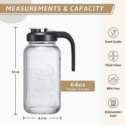AOZITA pitcher with filter lid for clean, debris-free pouring of drinks