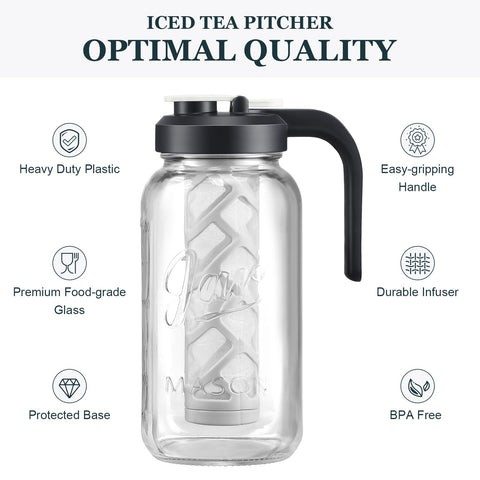 AOZITA leak-proof pitcher with hinged cap ensures smooth pours and transport