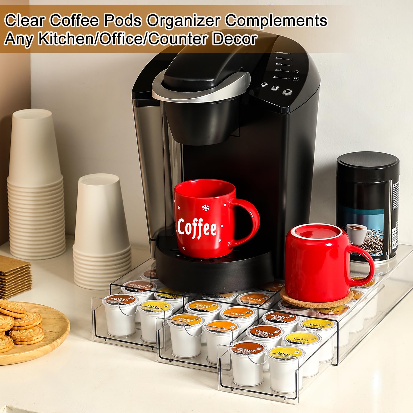 AOZITA slip-resistant feet stabilize the storage on the counter.