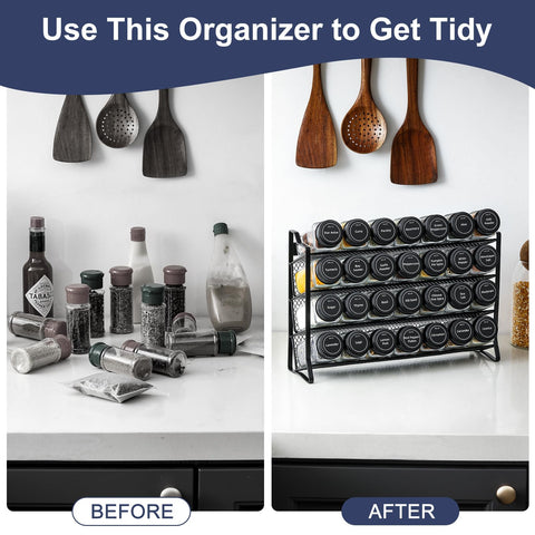 AOZITA labeled spice jars set helps with quick seasoning choices.