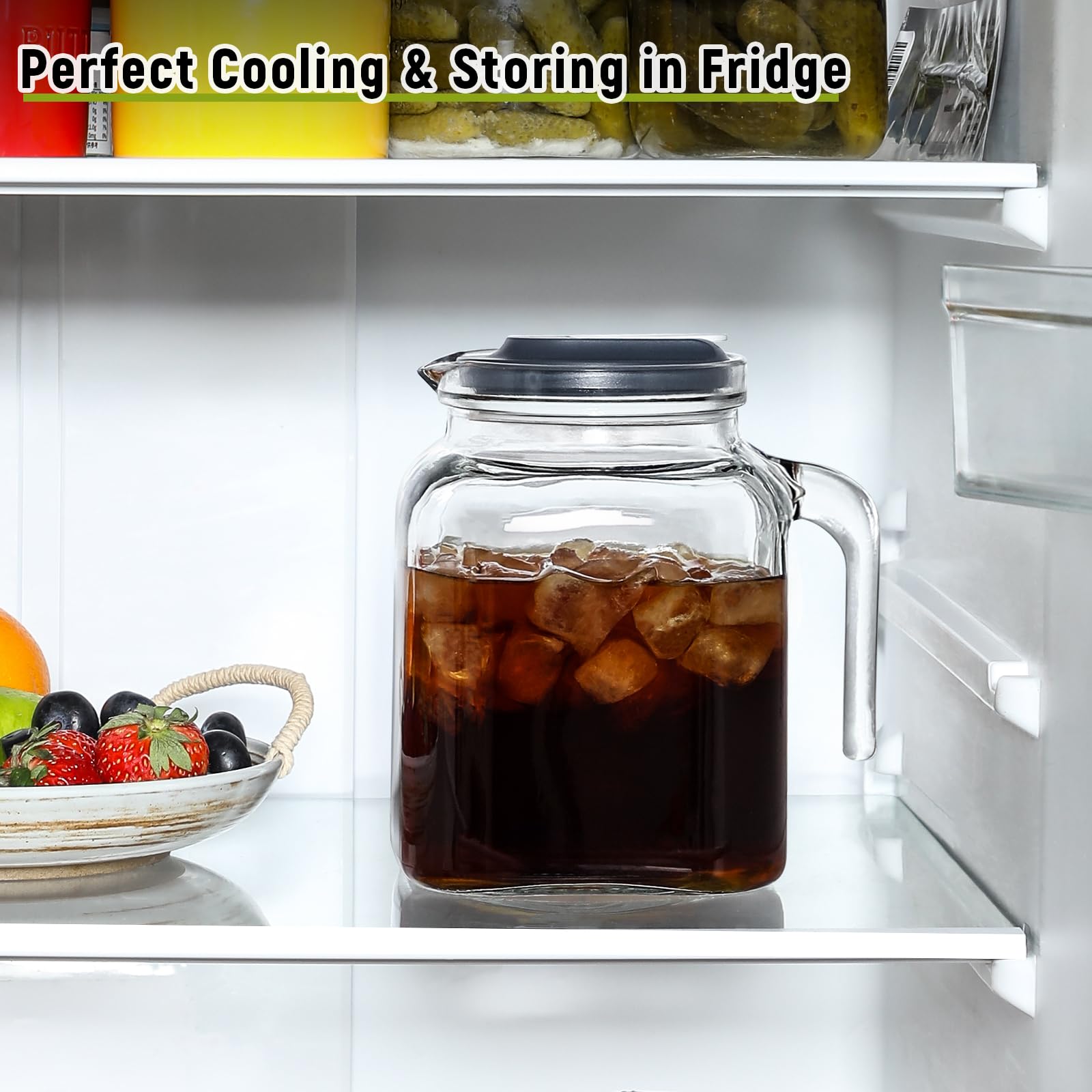AOZITA square-design pitcher saves fridge space while holding beverages