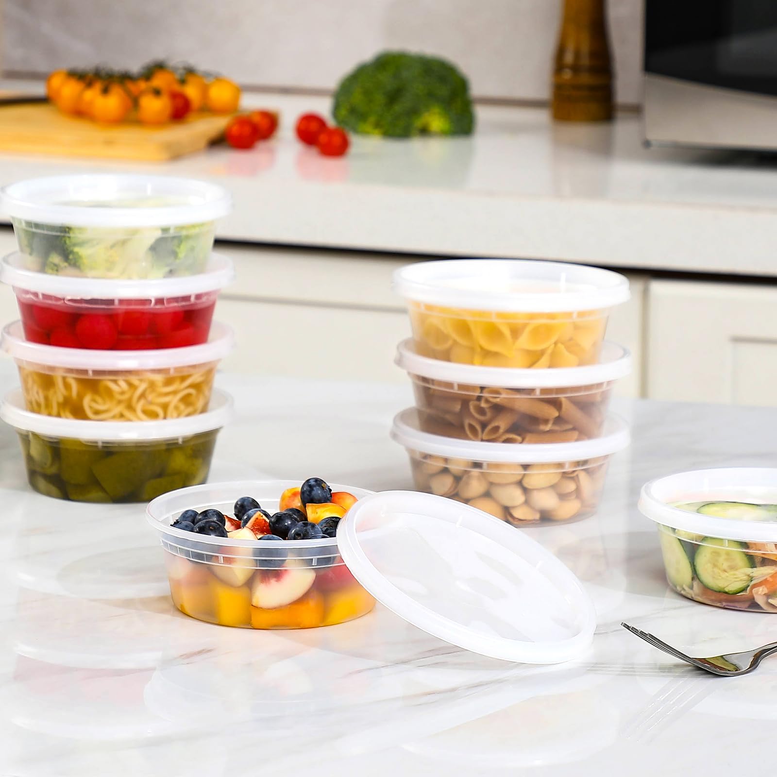 AOZITA stackable deli containers save fridge and shelf space.