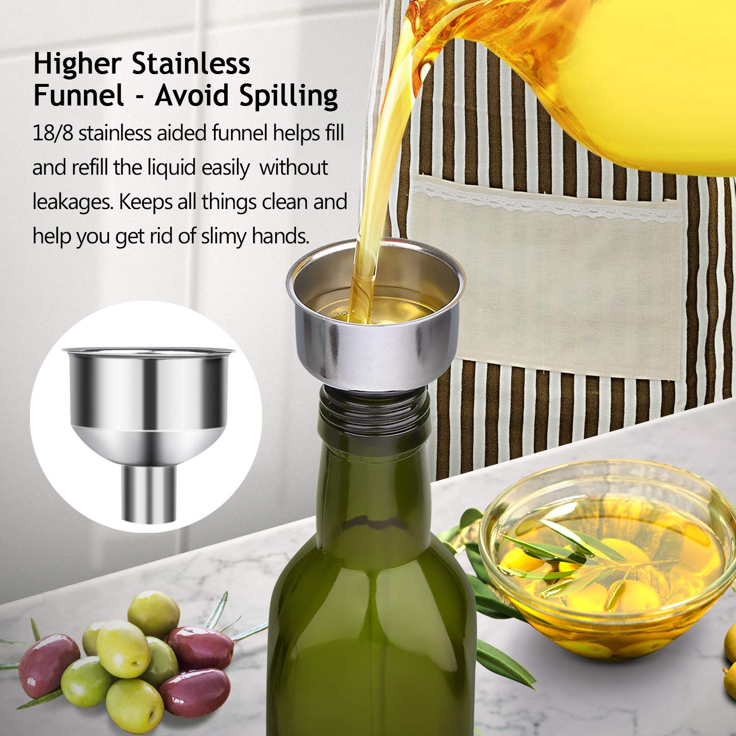 AOZITA stainless steel pour spout seals to prevent leaks and dust.