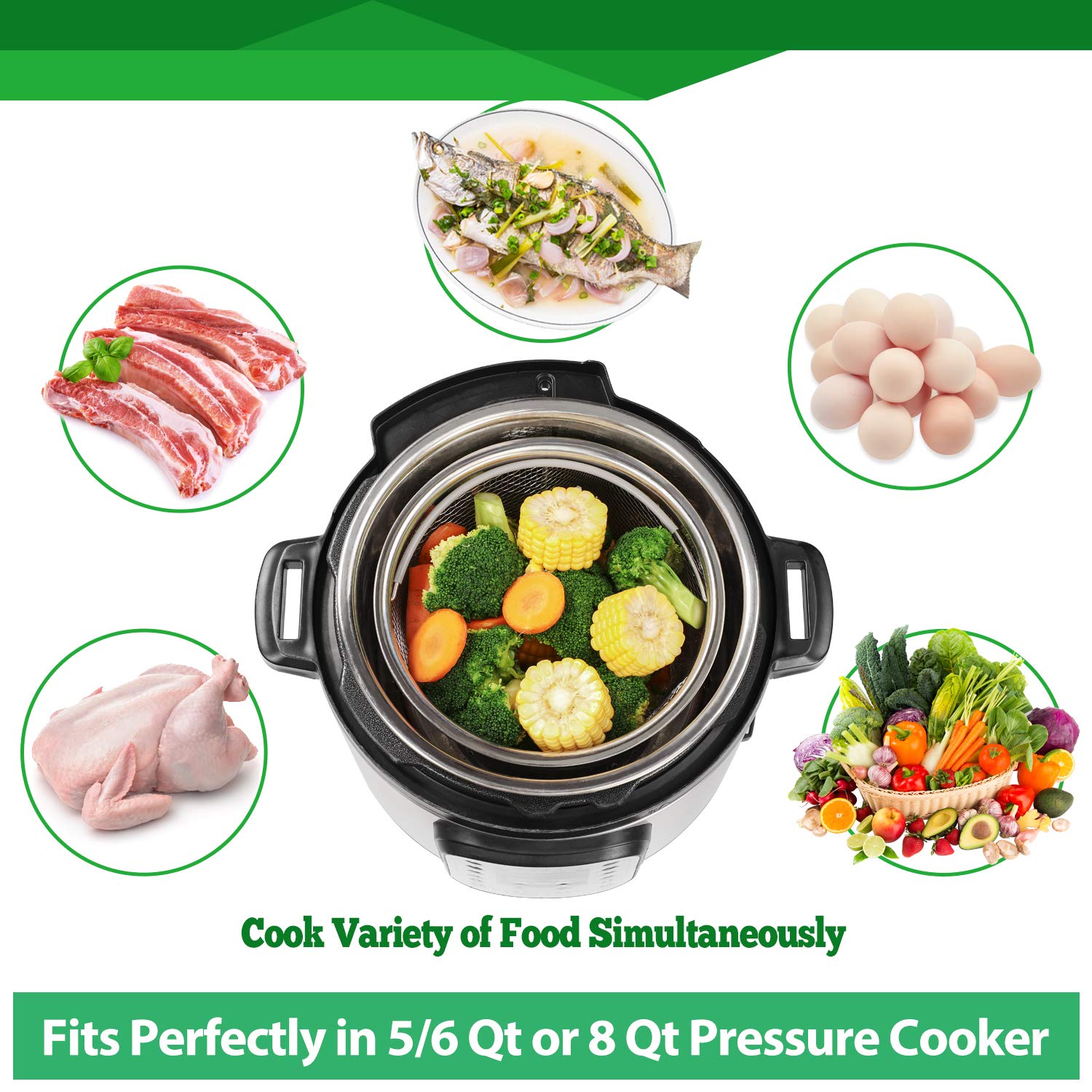 AOZITA 18/8 stainless steel basket showing durable construction