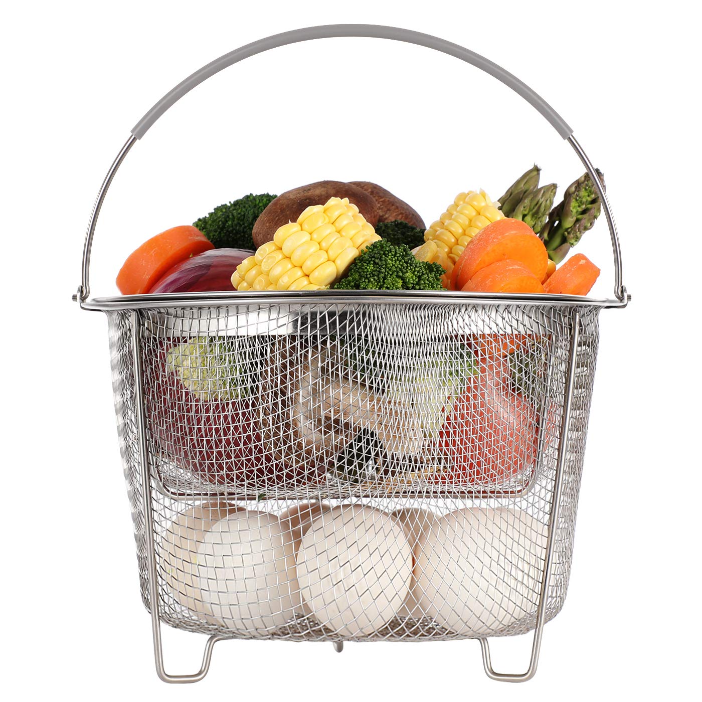 AOZITA steamer basket inside Instant Pot ready for efficient steaming