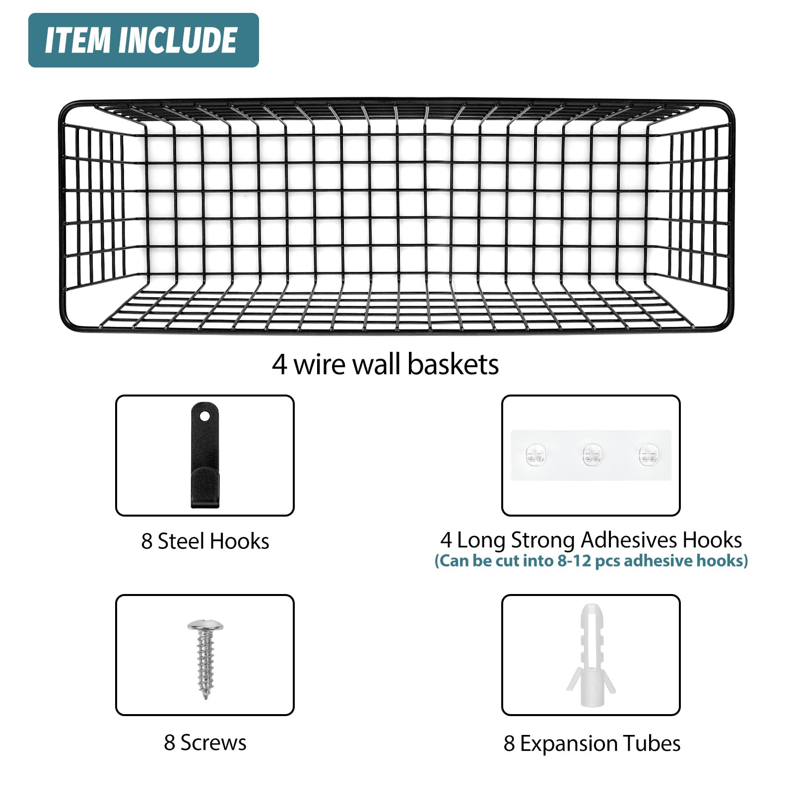 AOZITA steel-wire baskets offer sturdy kitchen organization.