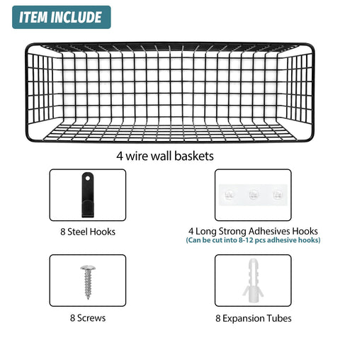 AOZITA steel-wire baskets offer sturdy kitchen organization.