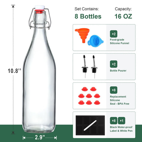 AOZITA swing-top cap stopper close-up with airtight seal