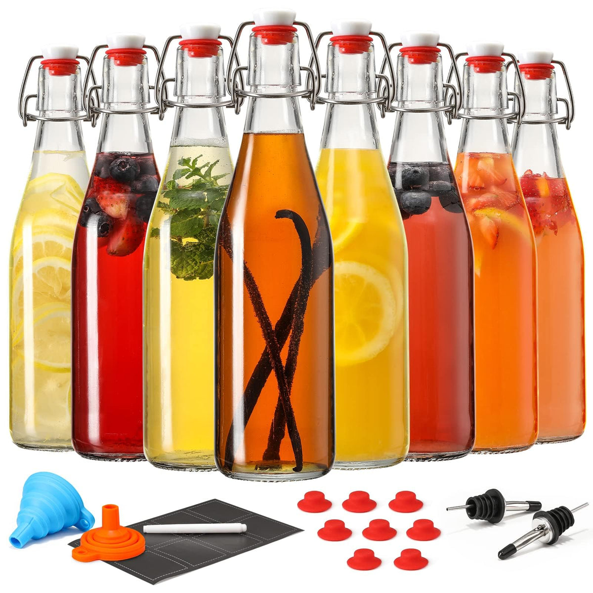 AOZITA swing-top 16oz bottle front view for fermentation and beverages