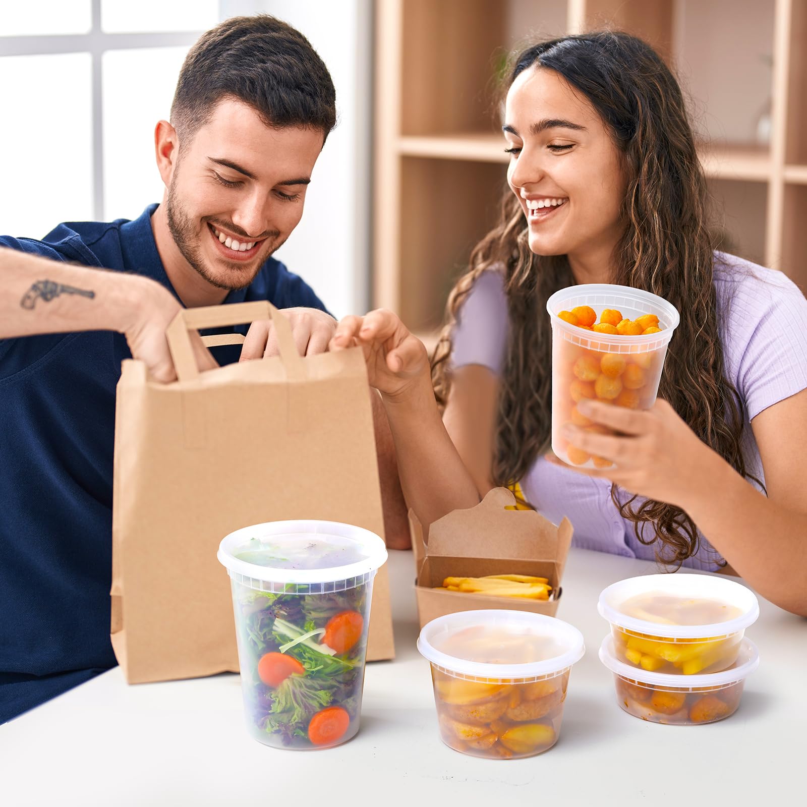 AOZITA takeout soup containers for on-the-go meals.