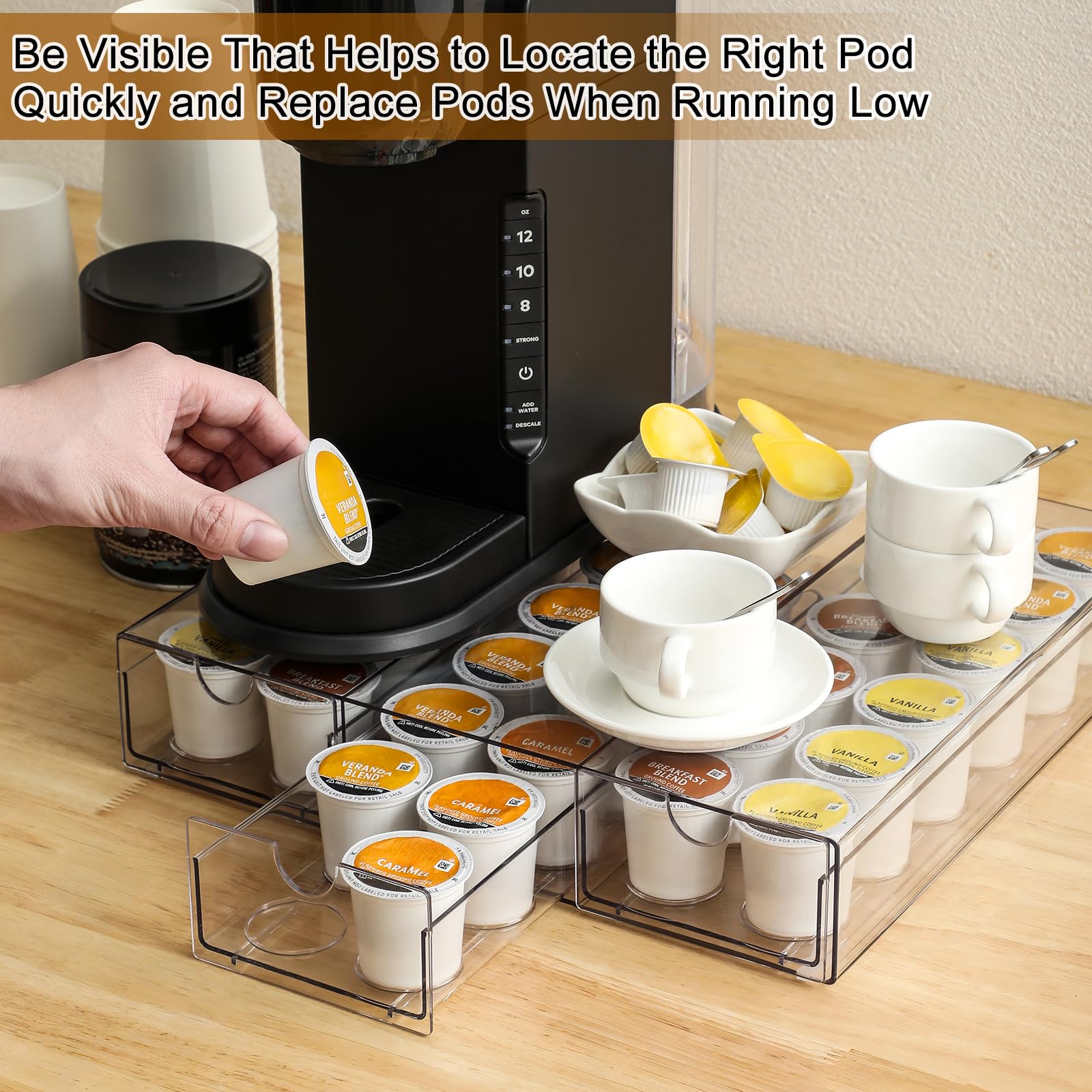AOZITA transparent display makes pod selection fast and easy.
