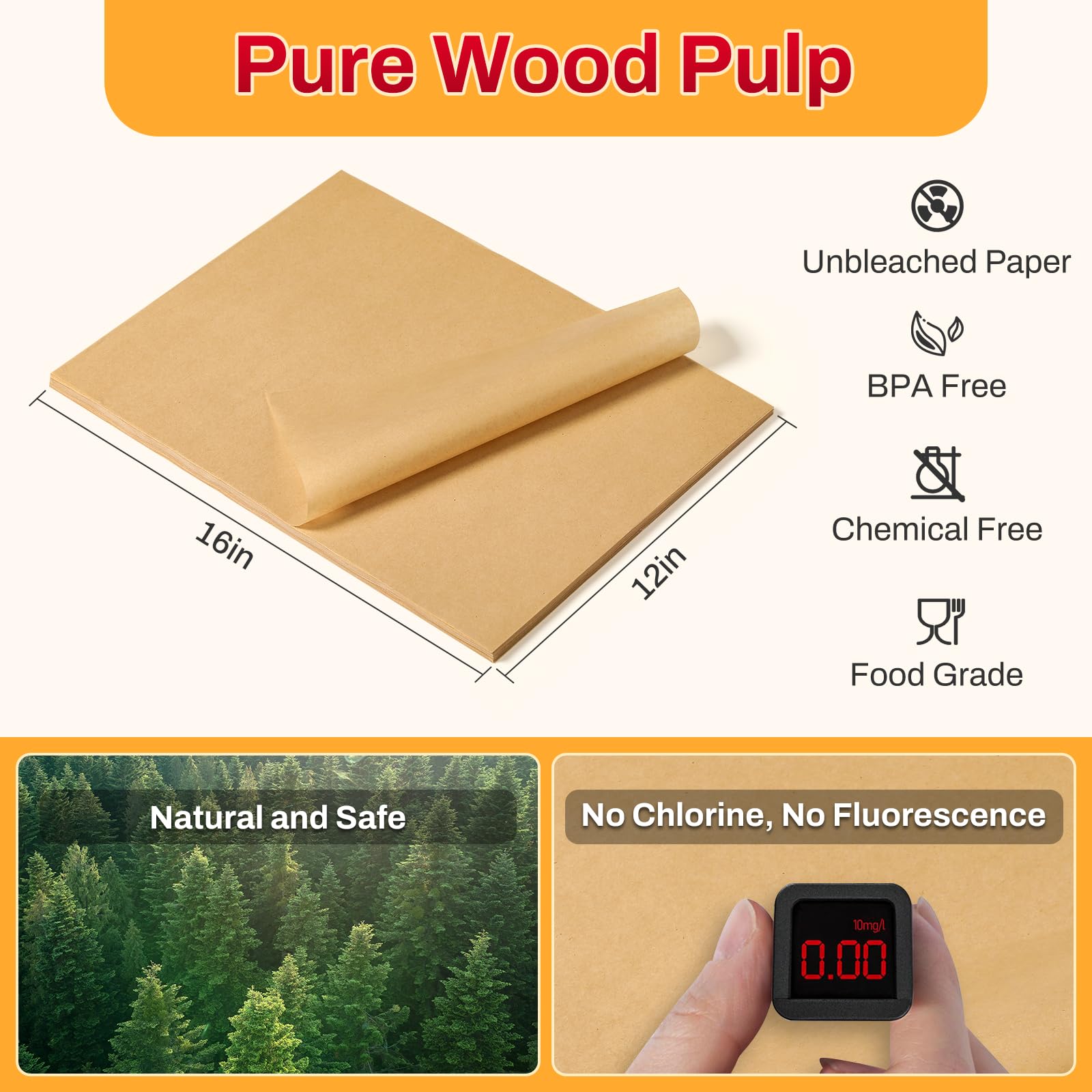 AOZITA unbleached parchment paper, eco-friendly and safe for oven use