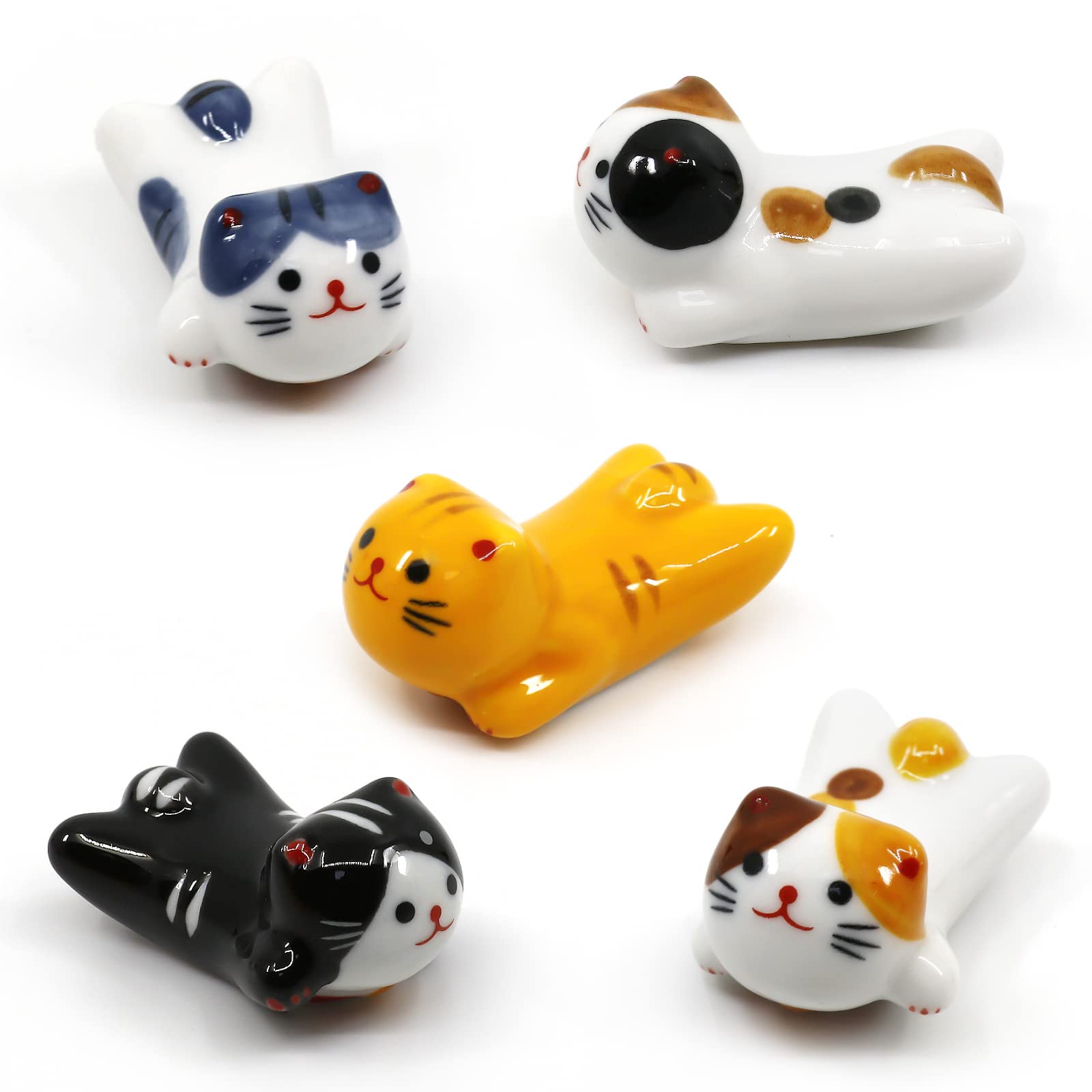 AP ARTSPER porcelain cat chopstick rest keeps utensils in place and table clean