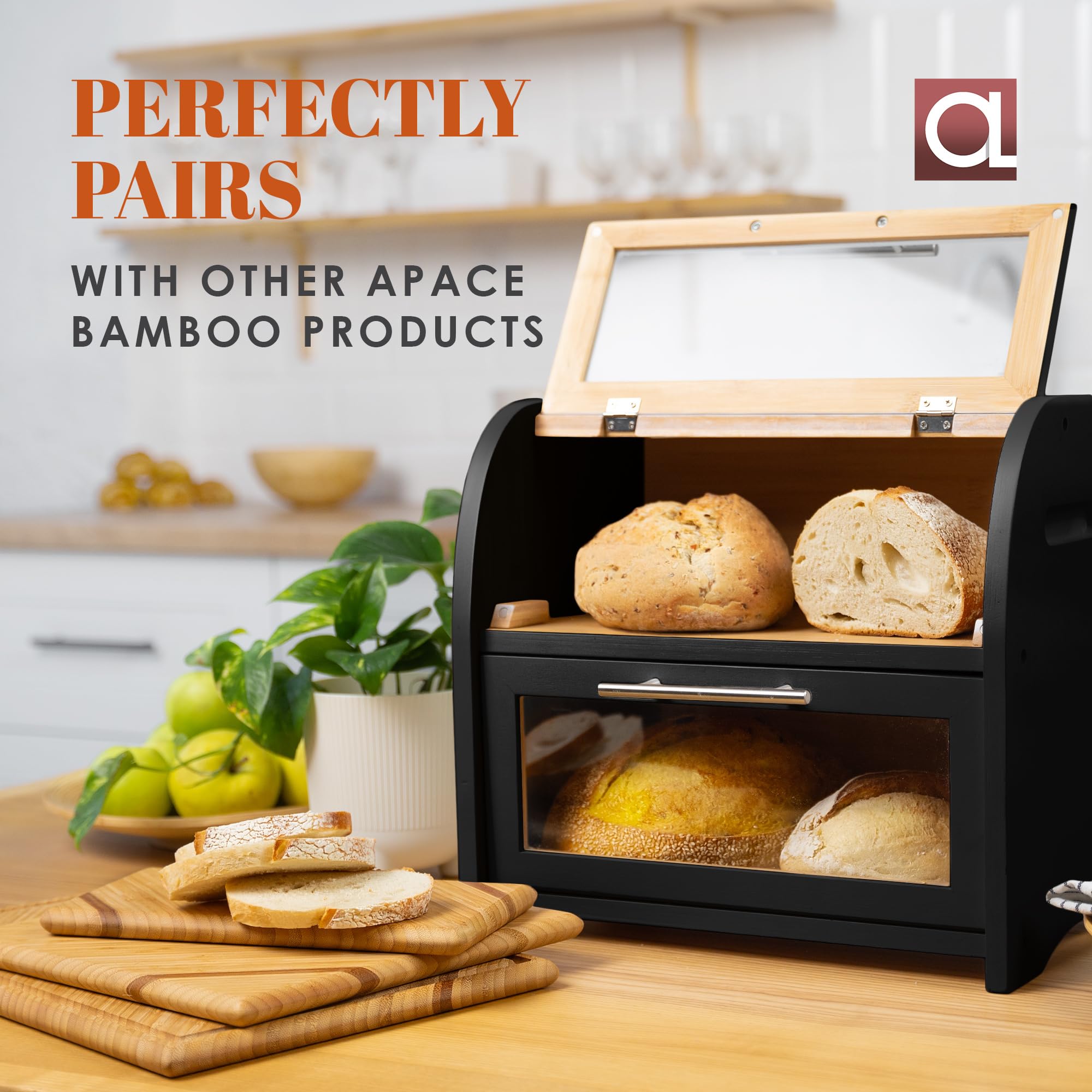 Apace Living Arise flat-top lid adds extra space for display or storage.