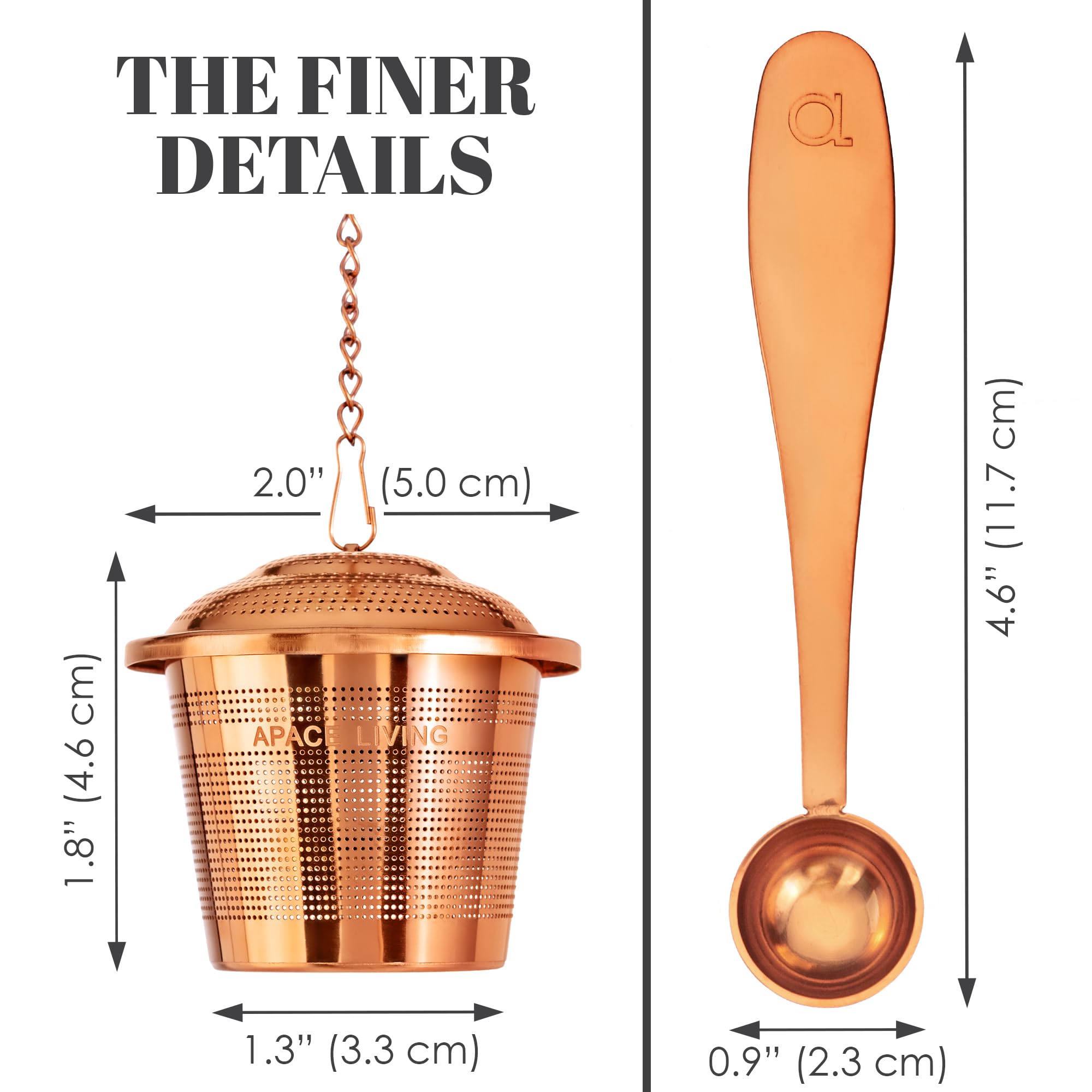 Fine mesh filter captures flavor-rich leaves with minimal debris in Apace Living set.