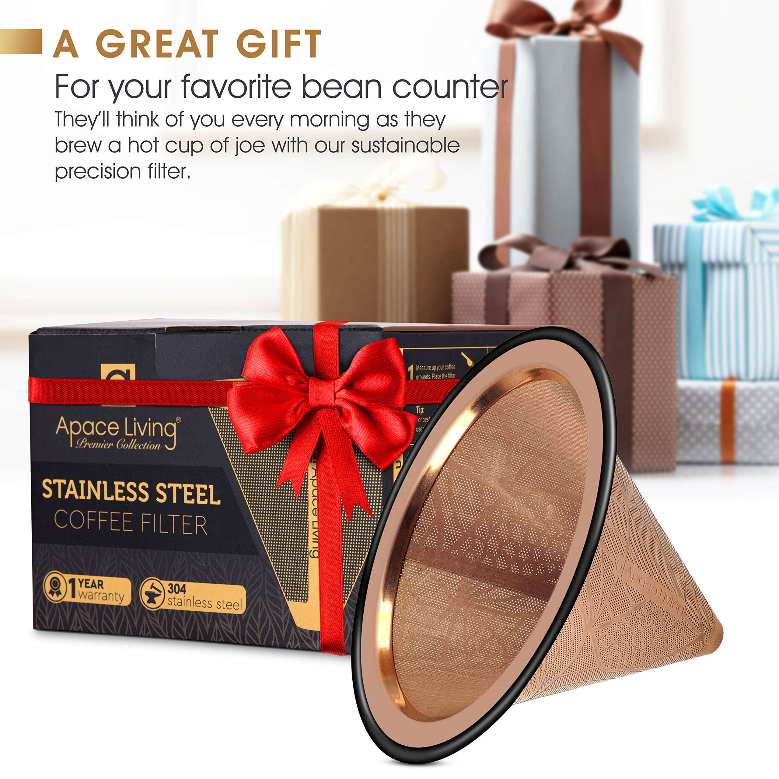 Apace Living double-layer mesh filter close-up with precise perforations.