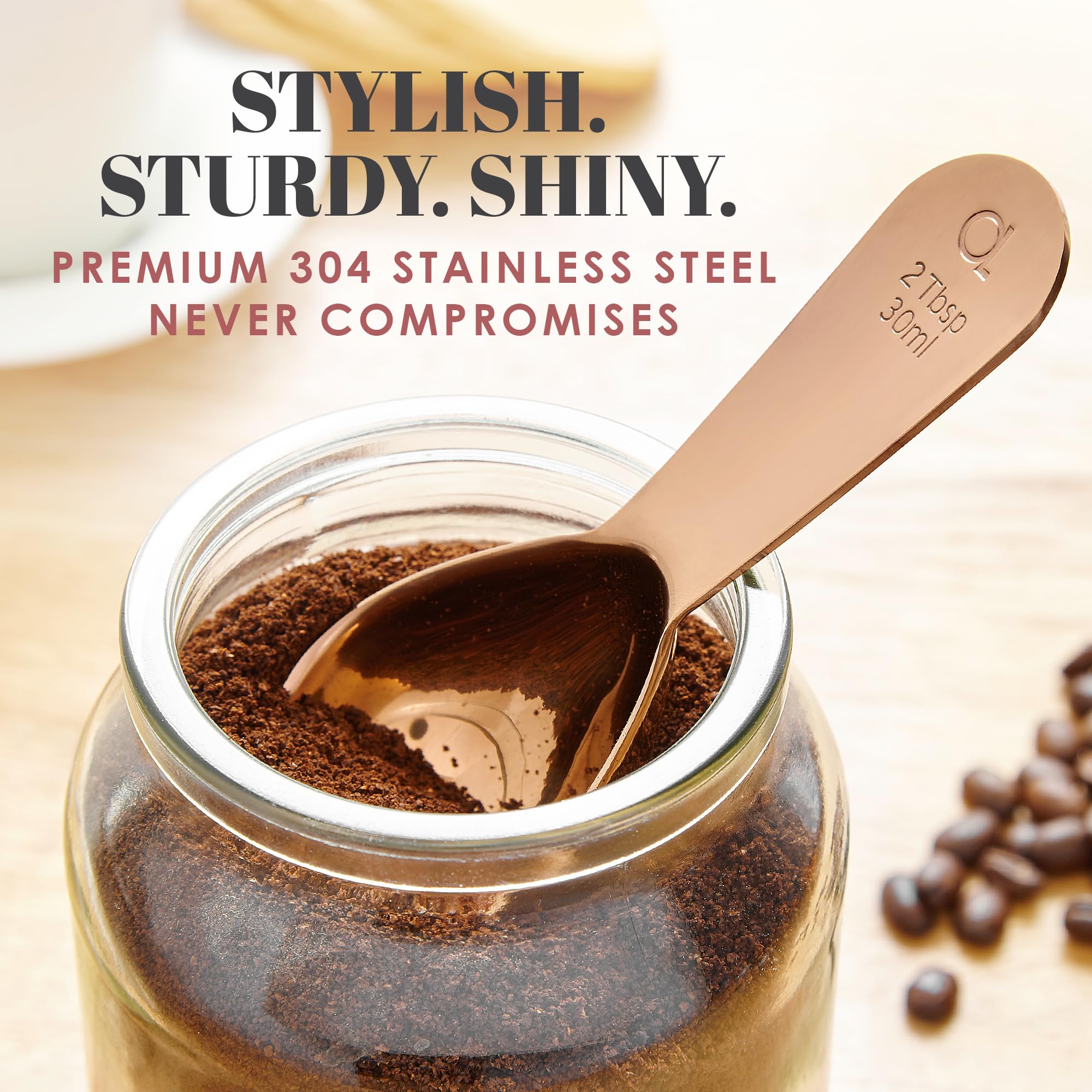 Apace Living ergonomic scoop featuring extended handle and thumb loop for comfort.