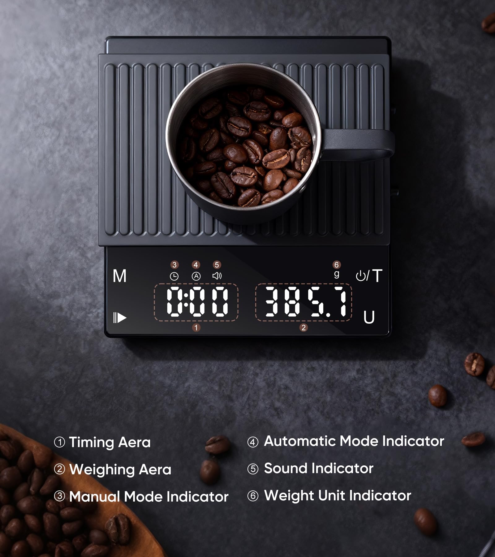 ApeWeghr Digital Coffee Scale ideal for travel and cafe use.