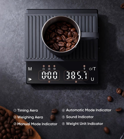 ApeWeghr Digital Coffee Scale ideal for travel and cafe use.