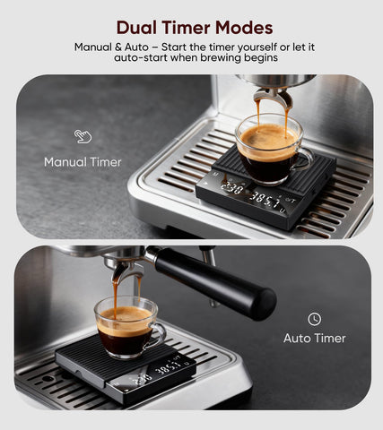 ApeWeghr Timer Display shows Auto/Manual timers for precise extraction timing.