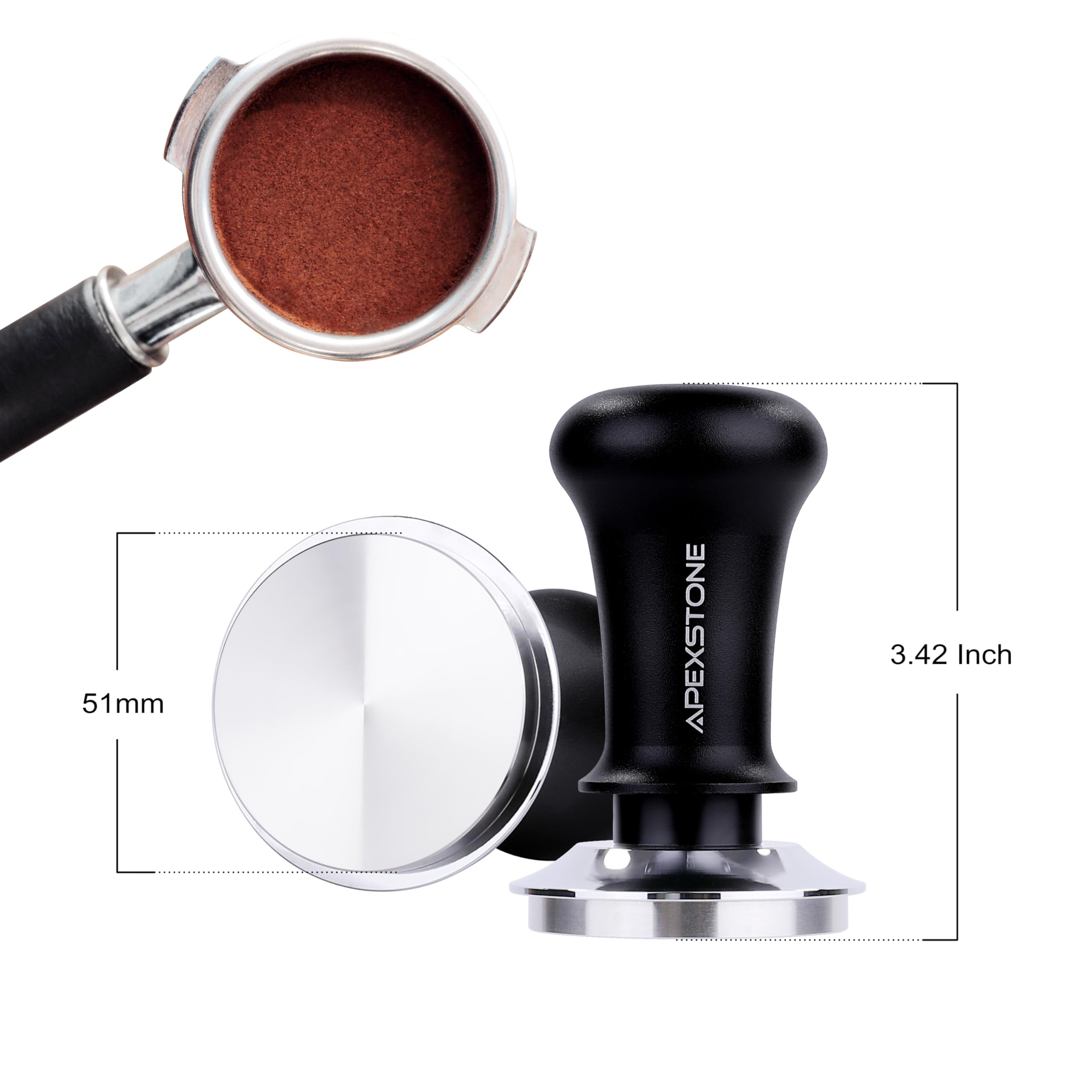 Apexstone coffee tamper packaging includes one tamper for immediate use