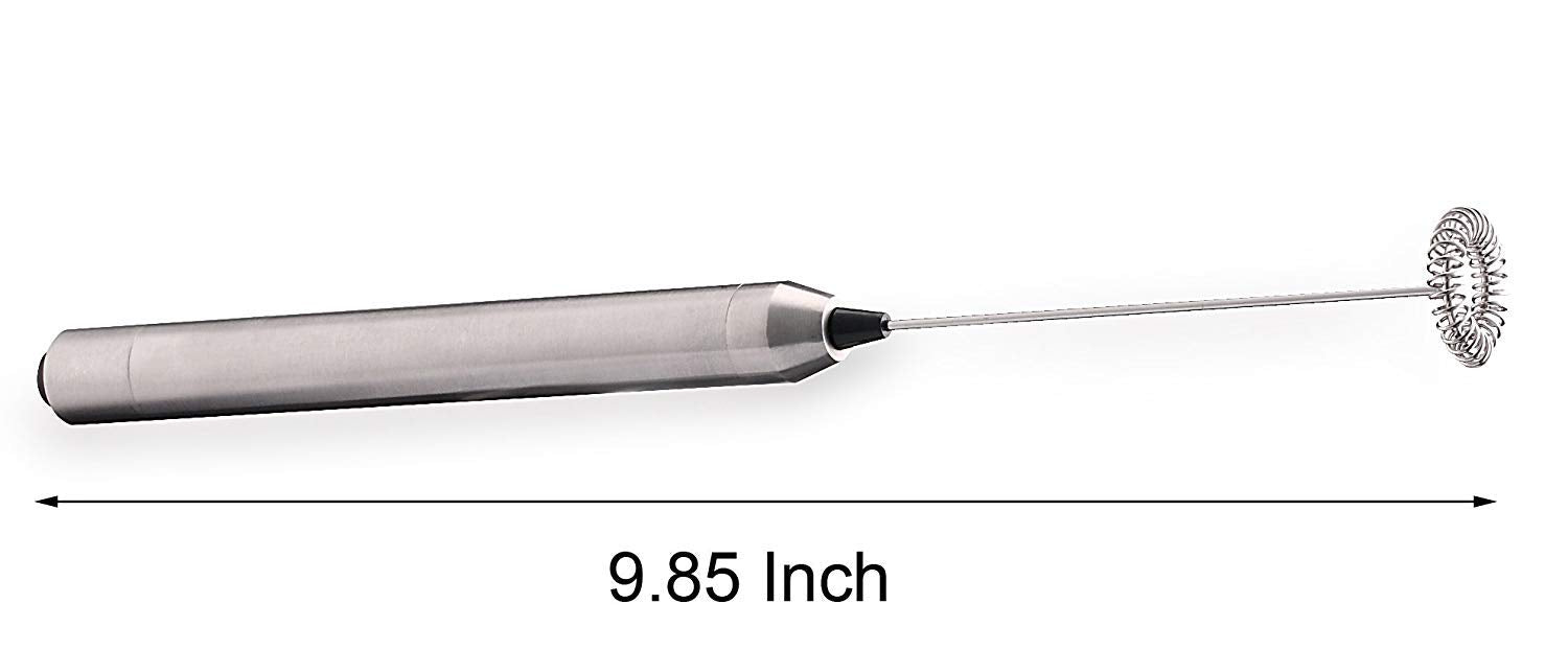 Aphse milk frother stainless steel body close-up