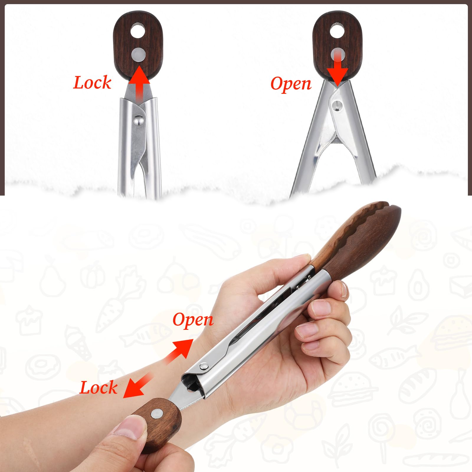 Aphumedc non-slip-grip-tongs comfortable handling during flipping.