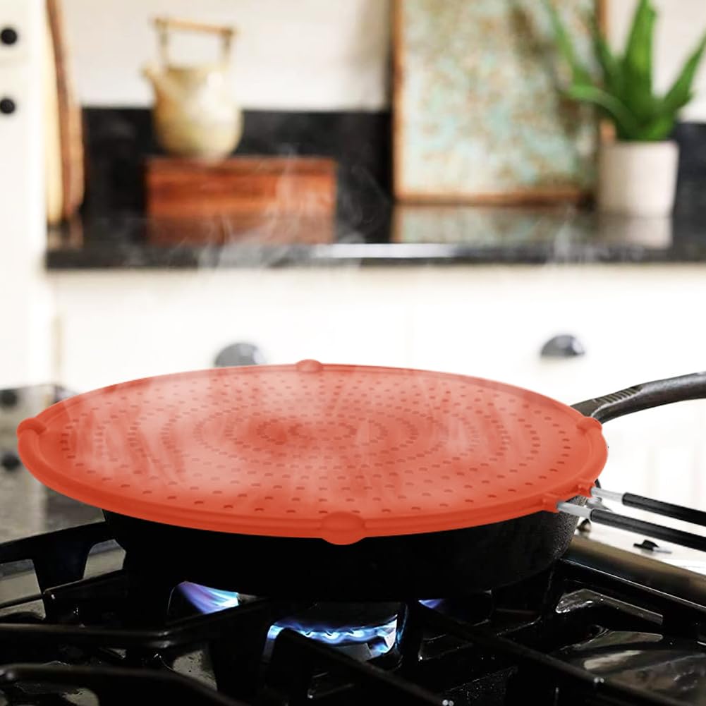 Apidgrowth red splatter guard keeps frying mess-free