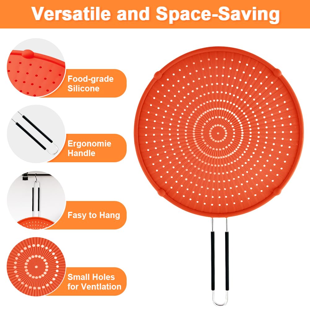 Apidgrowth silicone splatter screen doubles as a kitchen tool
