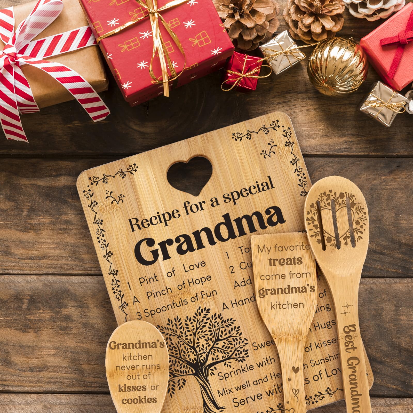 Apjielop bamboo board with handle for hanging, portable and convenient.