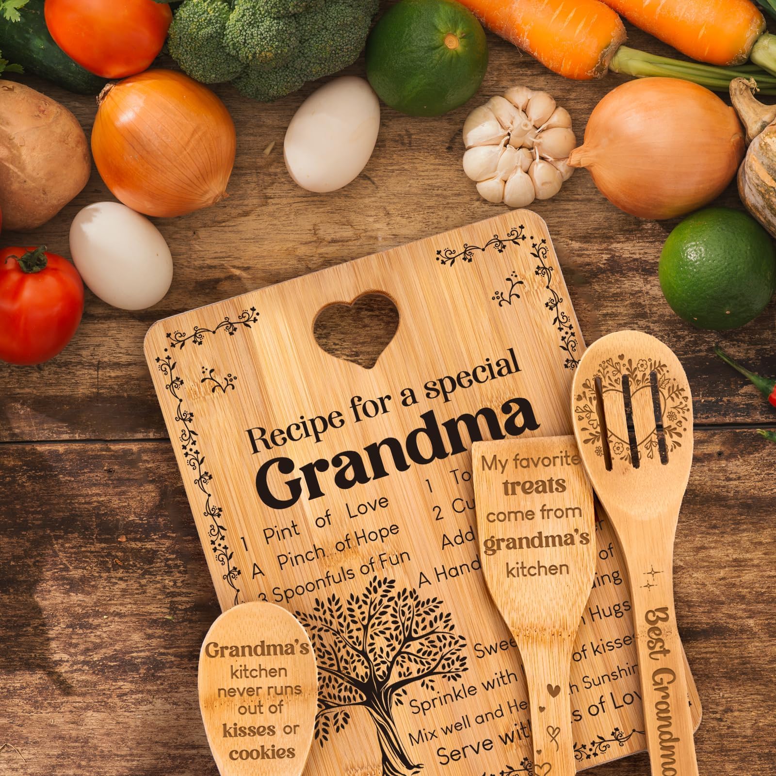 Apjielop decorative cutting board doubles as charming kitchen decor.