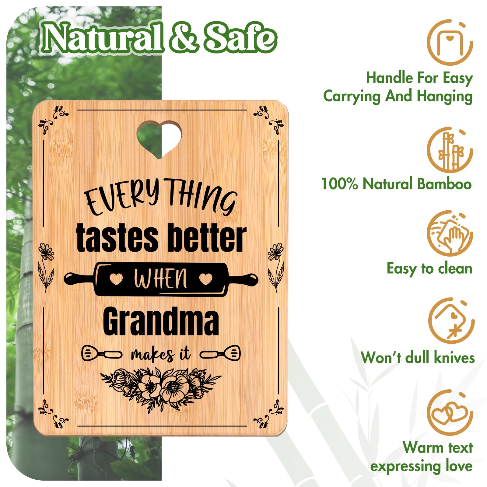 Double-sided Apjielop cutting board, versatile and easy to clean.