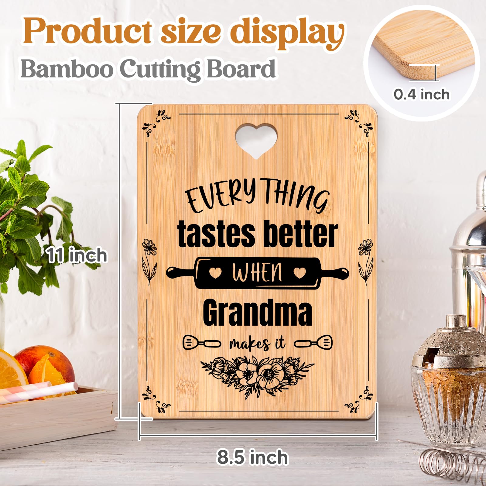 Apjielop bamboo board as kitchen decoration and practical tool.