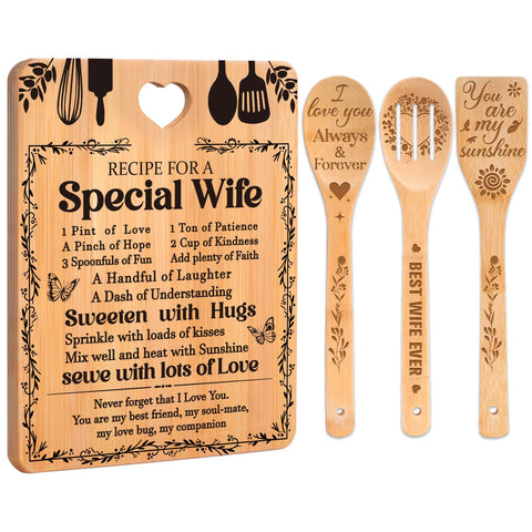 Apjielop Recipe Special Wife cutting board, bamboo durability for daily prep.