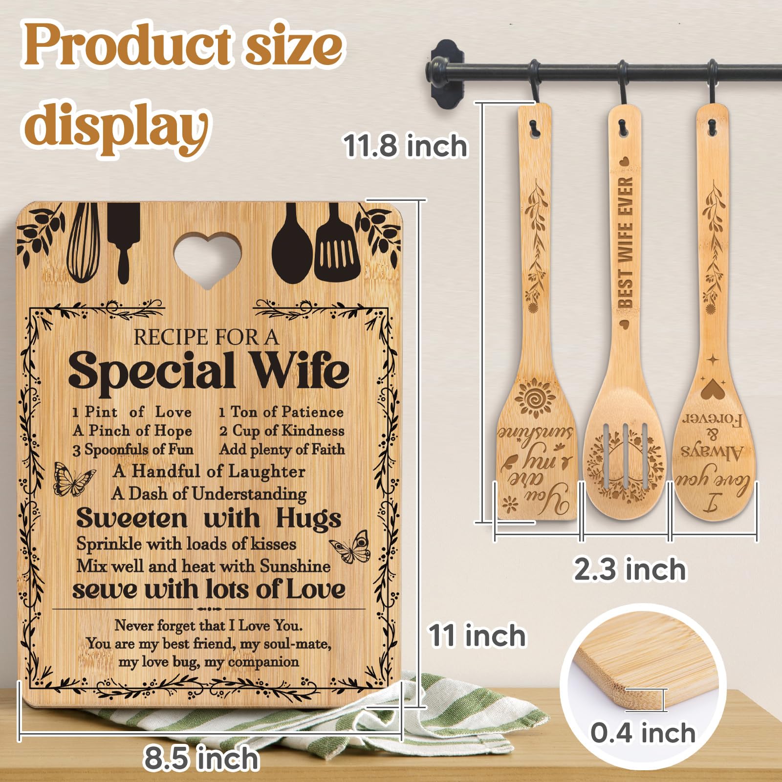 Apjielop engraving detail on utensils, adding heartfelt charm.