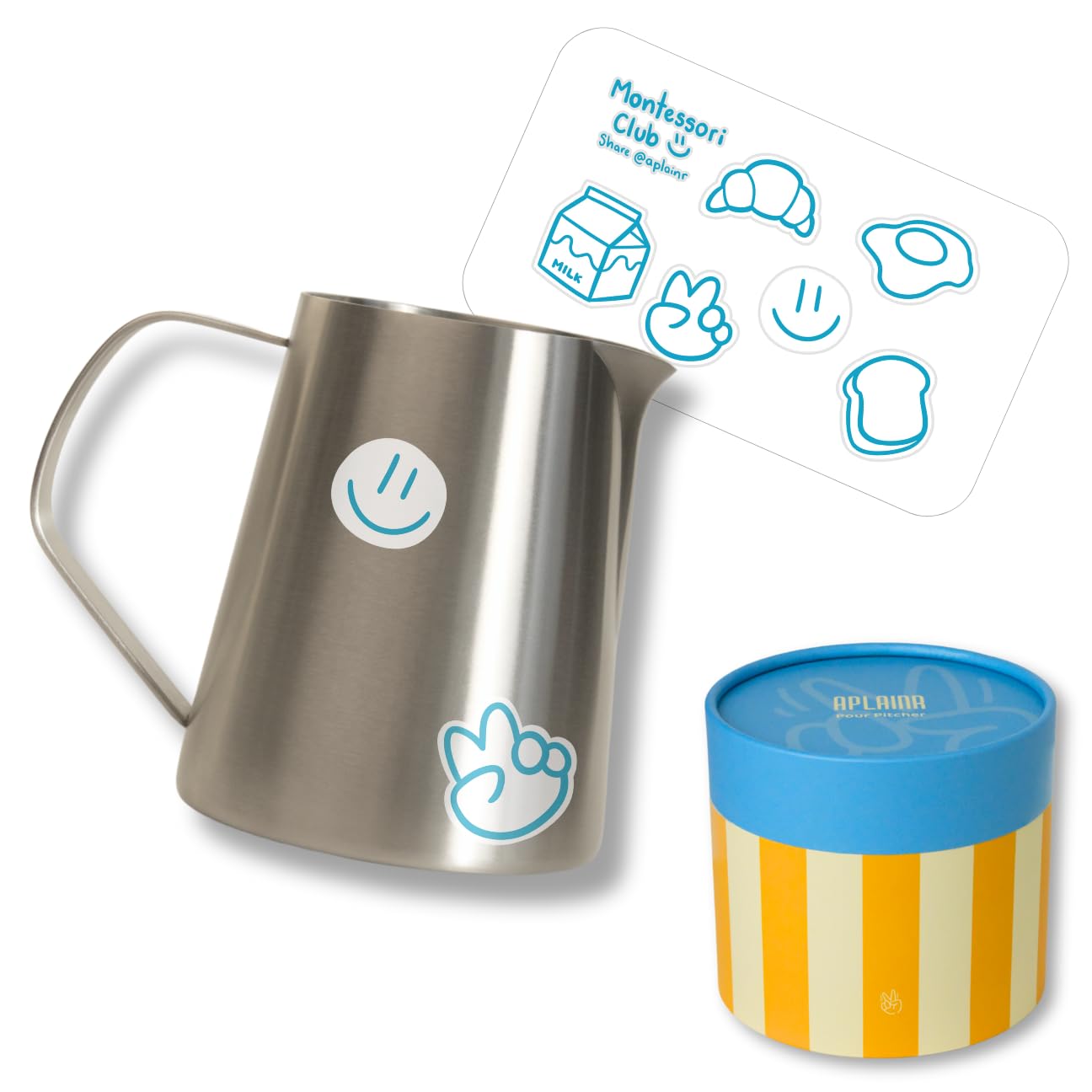 APLAINR Montessori toddler pitcher with 11 oz capacity, durable for safe pouring practice.