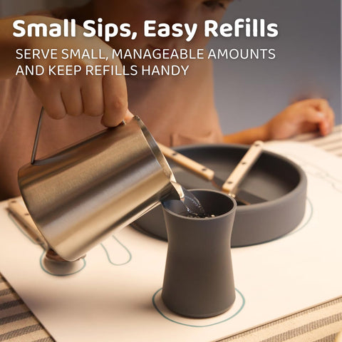 APLAINR pitcher fits refrigerator dispensers for self-serve practice.