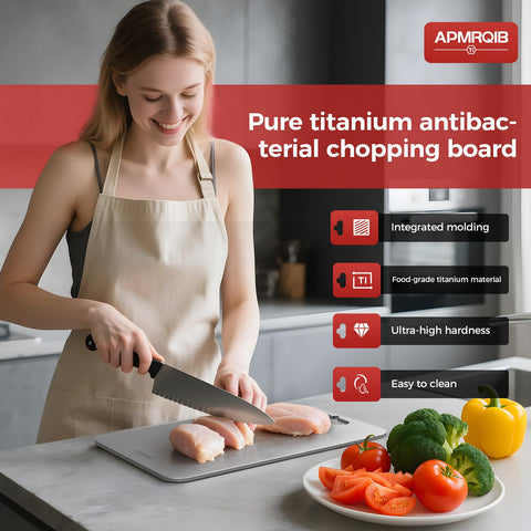 APMRQIB titanium cutting board smooth surface resists stains and odors during daily use