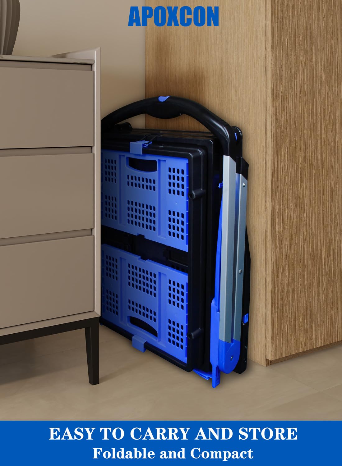 APOXCON 360-degree swivel wheels improve maneuverability in tight aisles