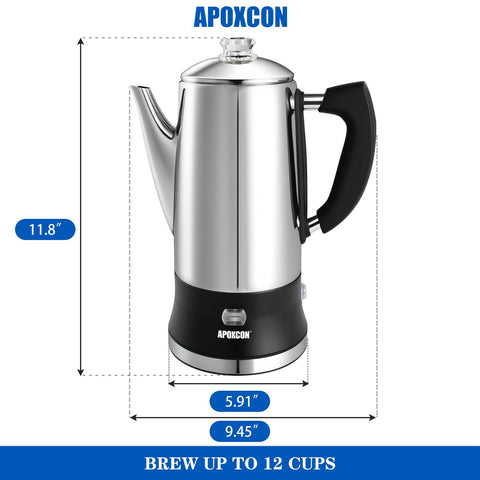 APOXCON clear glass knob highlights brew progress for adjustable strength