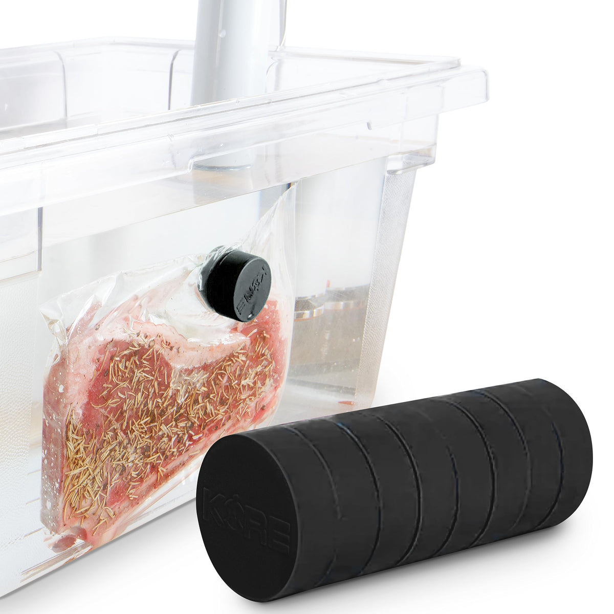 AppleKoreLiving sous vide weighted magnets keep bags submerged without touching food