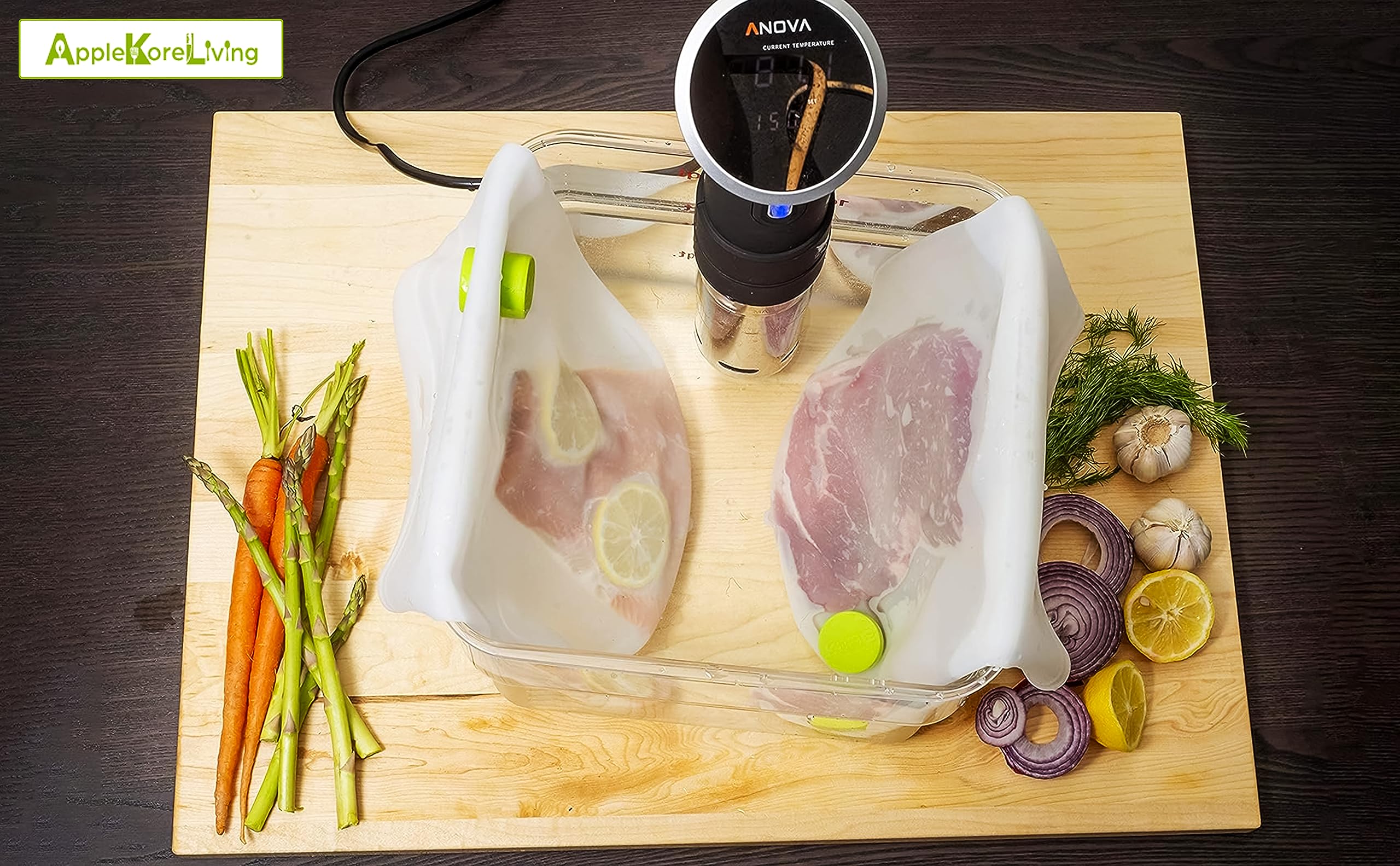 AppleKoreLiving two-bag set for organized meal prep.