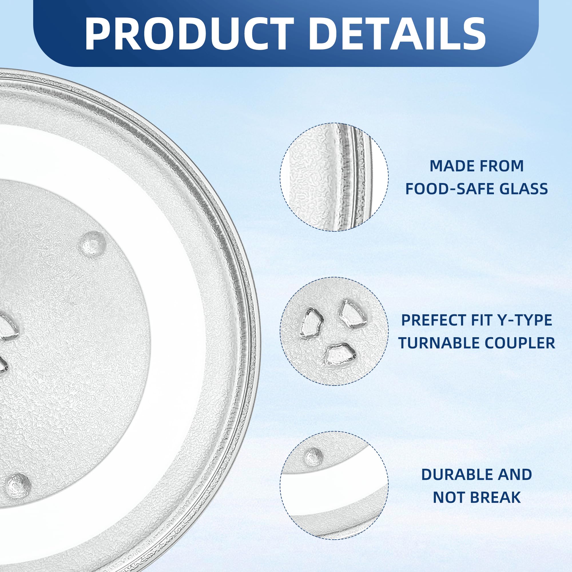 APPLIANCEMATES durable heat-resistant glass plate withstands daily use