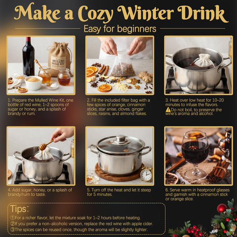 Apragaz Mulled Wine Spices Kit star anise ready to flavor holiday beverages.