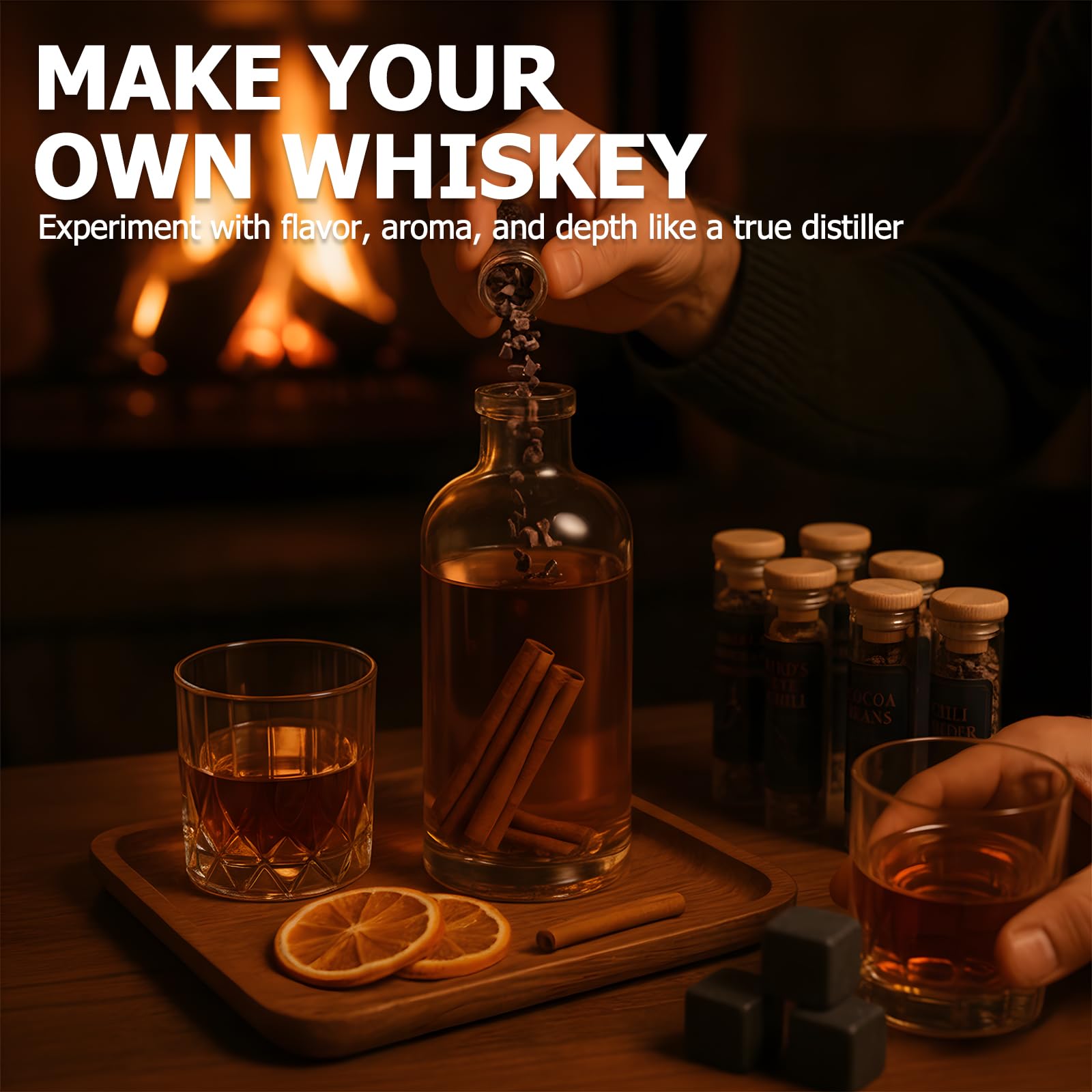 Apragaz wood chips assortment adds depth and aroma to homemade whiskey blends.