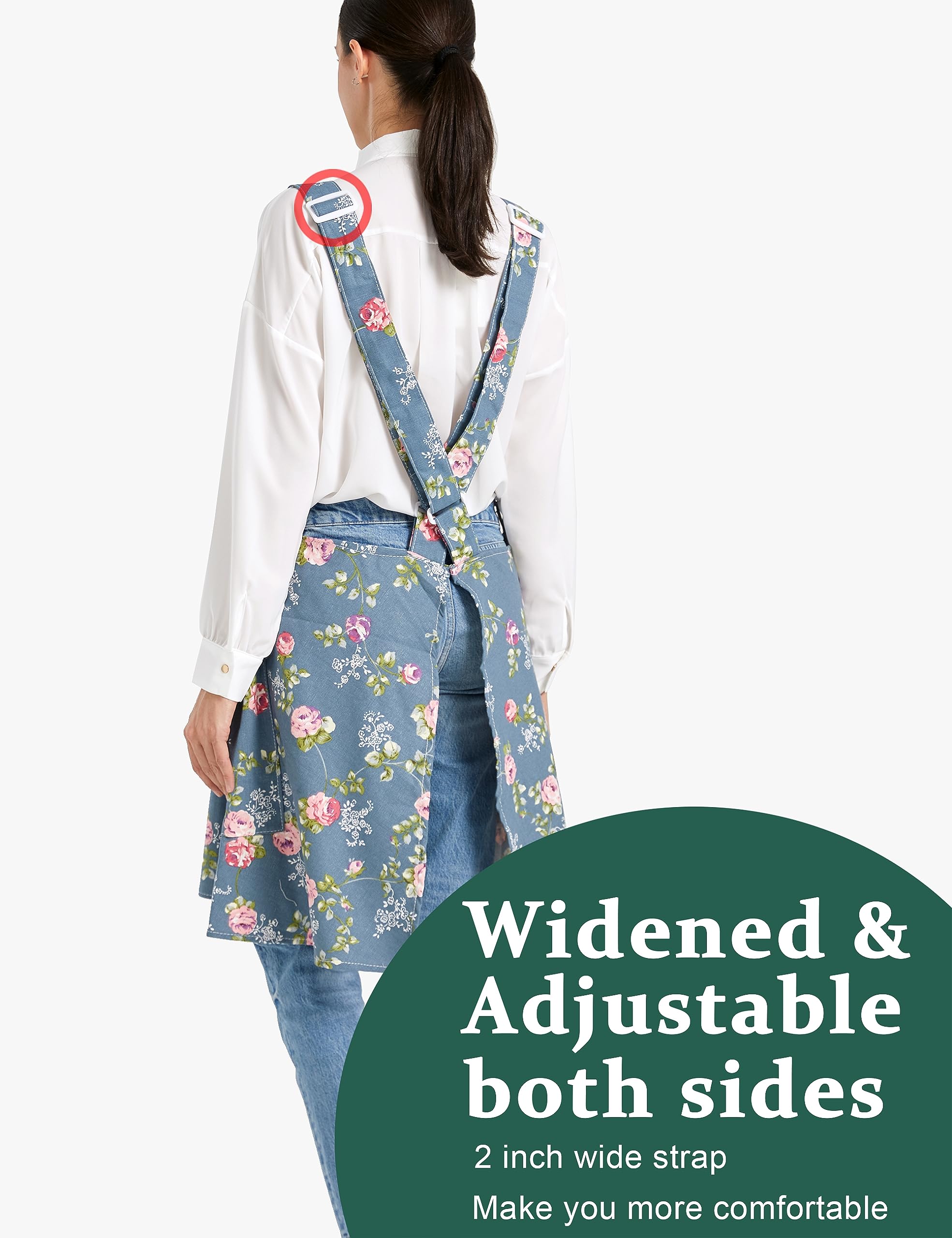 APRONNER Adjustable neck strap ensures comfortable fit for varying heights
