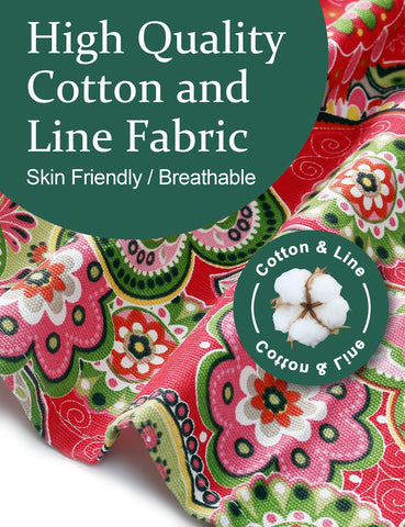 APRONNER fabric detail shows cotton-linen blend for durability and comfort.