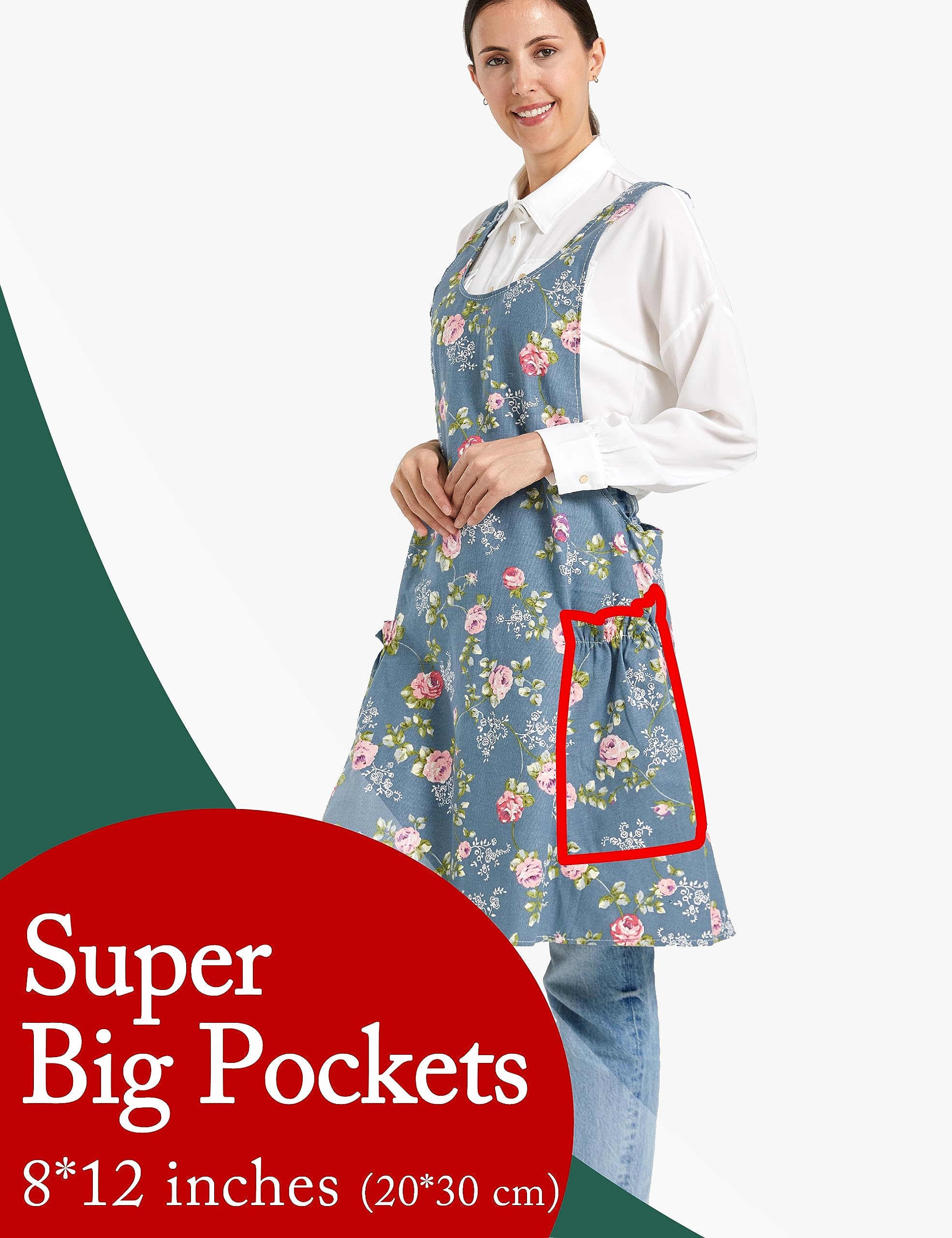 APRONNER Cross Back Apron with two pockets keeps tools within easy reach