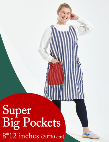APRONNER plus-size apron with large pockets for easy storage.